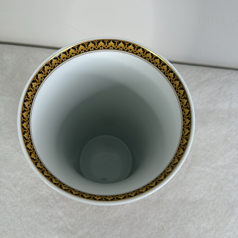 VERSACE MEDUSA RED BLACK GOLD WHITE LARGE VASE ROSENTHAL - Picture 6 of 7